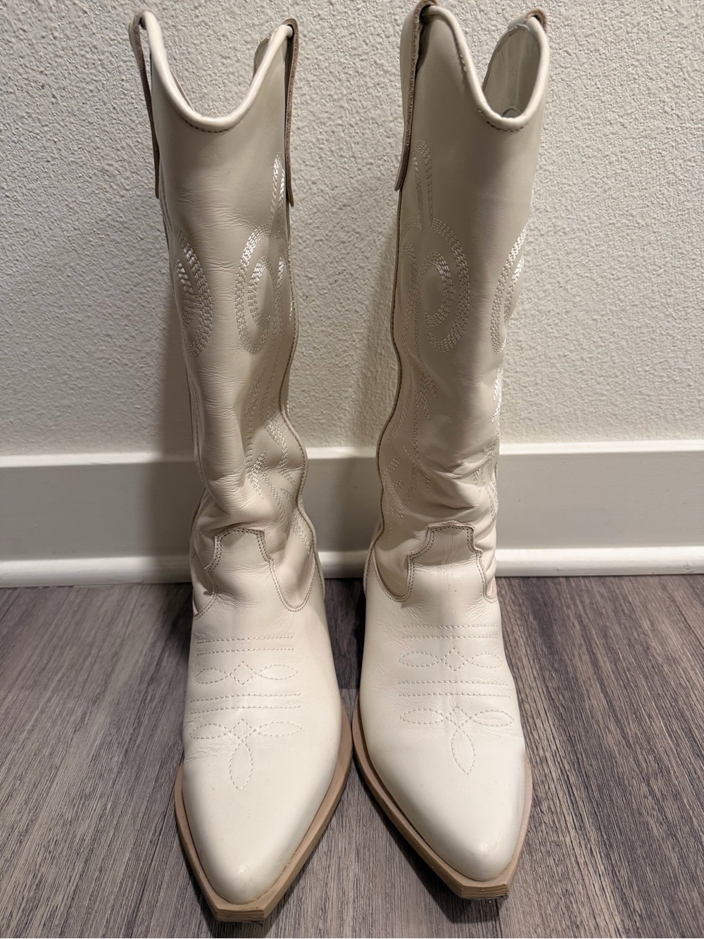 Steve Madden Women's Cream Western Knee-High Boots